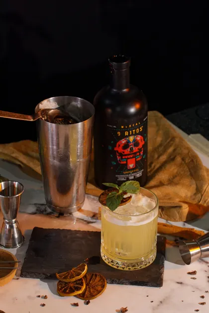 Ritual 6 cocktail made with Mezcal 9 Ritos