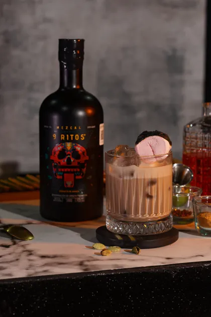 Ritual 8 cocktail made with Mezcal 9 Ritos